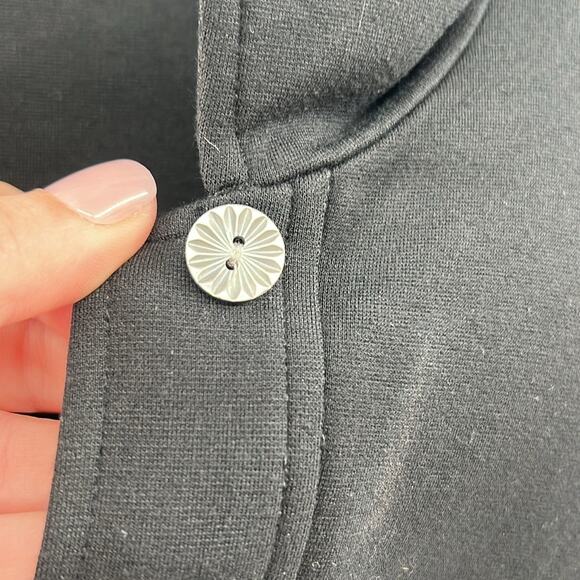 J. McLaughlin Women's Tunic Polo Pullover Top - Black - Medium - Picture 6 of 7